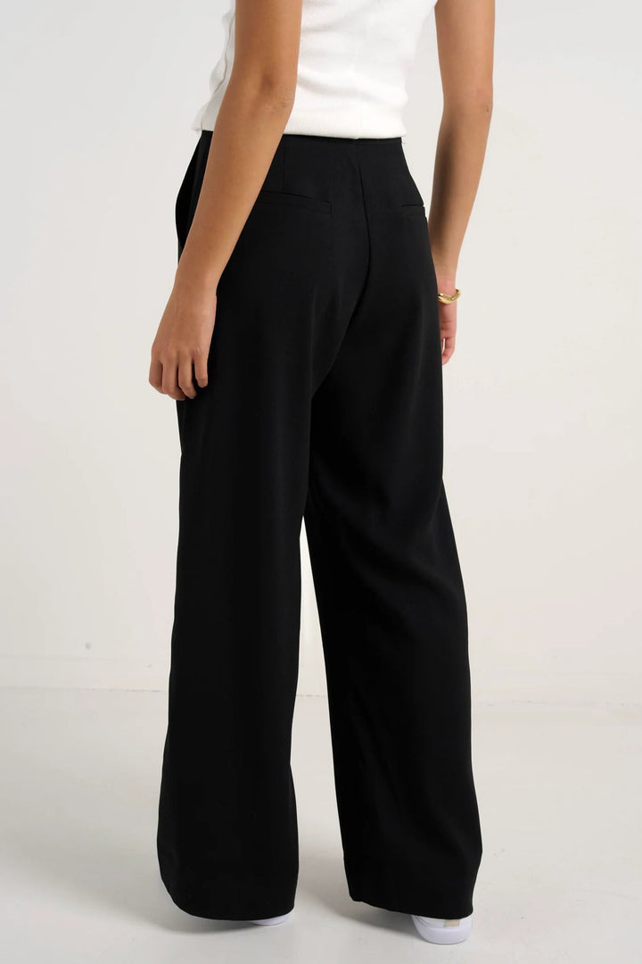 Best Life Black Soft Crepe Wide Leg Pant - Black - Chillis & More NZ