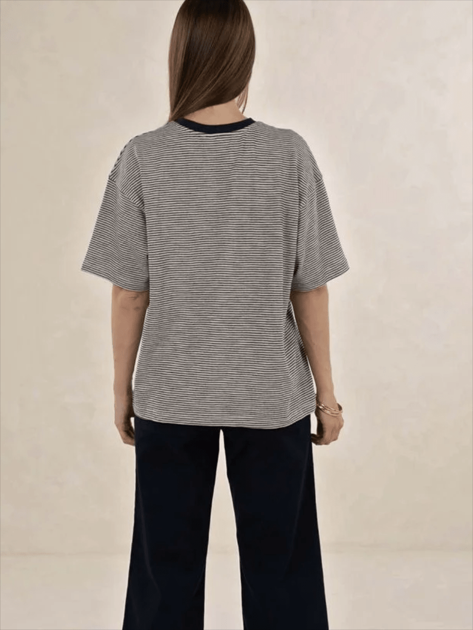 Bestie Stripe Tee - Midnight - Chillis & More NZ