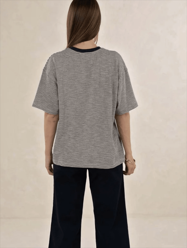 Bestie Stripe Tee - Midnight - Chillis & More NZ