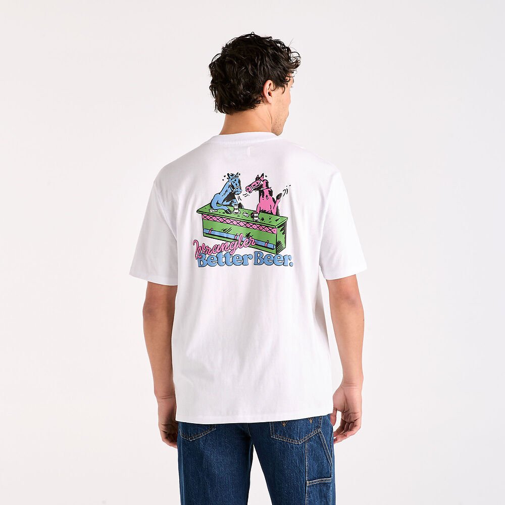 Better Beer Crazy Eights Slacker Tee - White - Chillis & More NZ