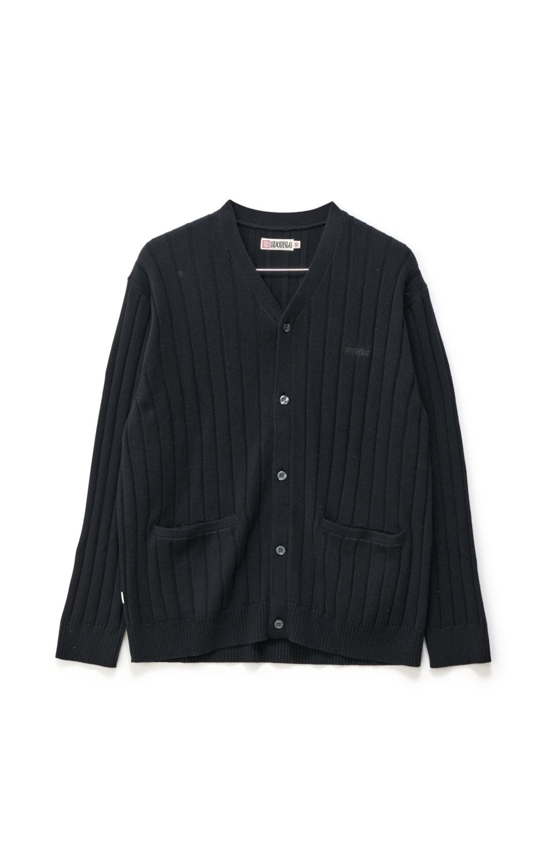 Big Rib Knit Cardigan - Black - Chillis & More NZ