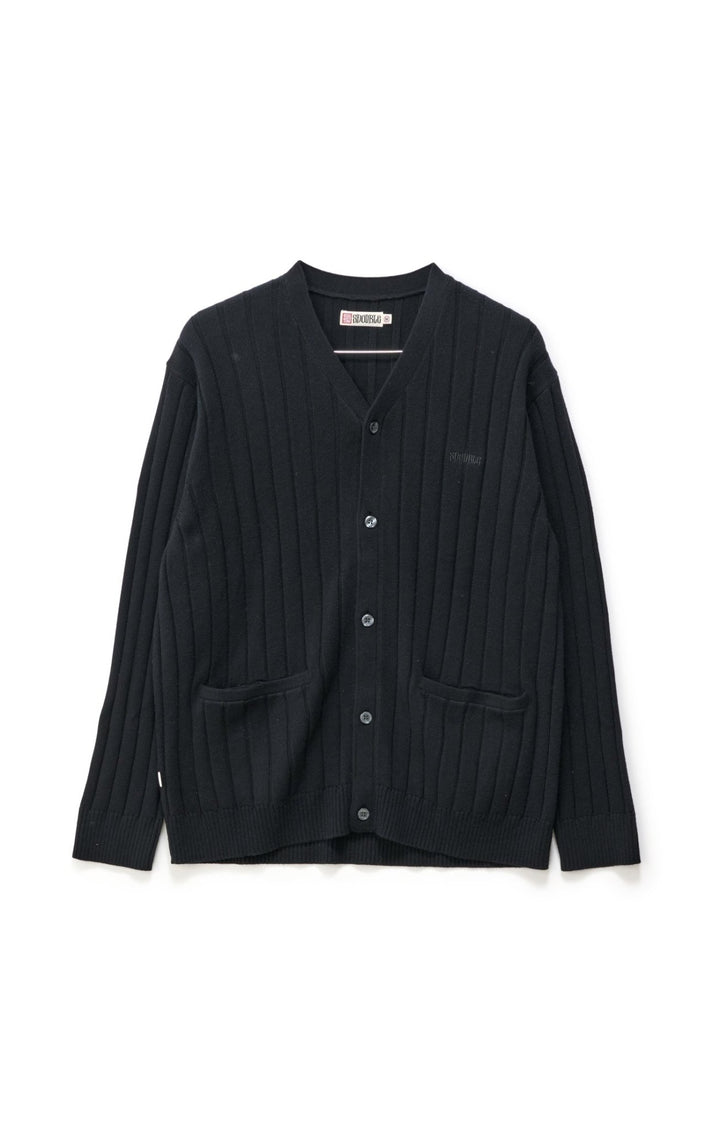 Big Rib Knit Cardigan - Black - Chillis & More NZ