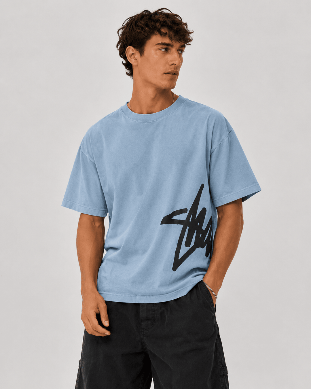 Big Shawn Heavyweight T-Shirt - Overdye Ashley Blue - Chillis & More NZ