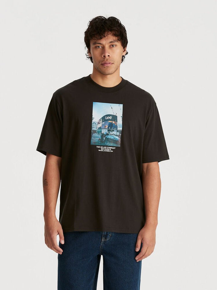 Billboards Baggy Tee - Worn Black - Chillis & More NZ