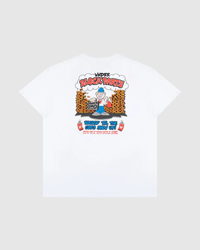 Block Party Box Fit Tee - White - Chillis & More NZ