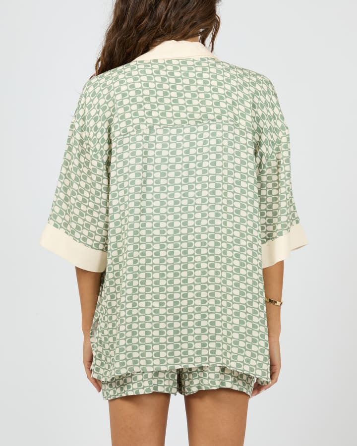 Bonnie Contrast Shirt - Print - Chillis & More NZ