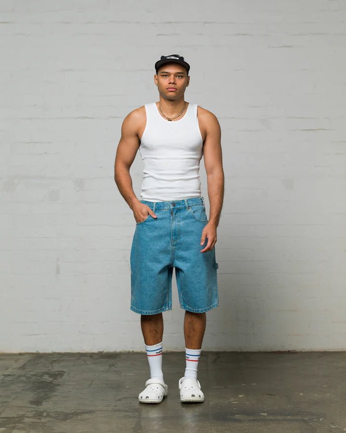 Booster Denim Short - Washed Blue - Chillis & More NZ