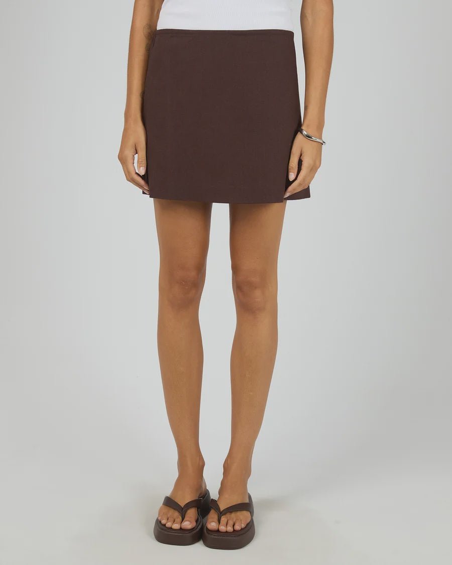 Bowie Mini Skirt - Chocolate - Chillis & More NZ