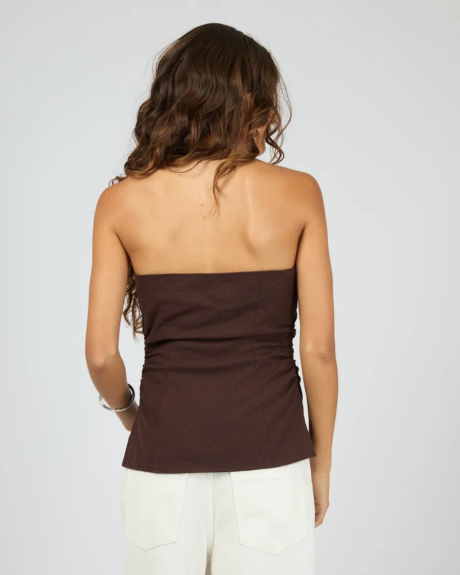 Bowie Strapless Top - Chocolate - Chillis & More NZ