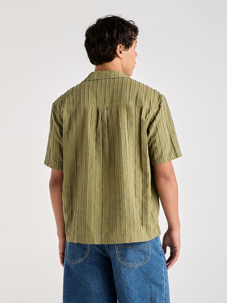 Box Holiday Shirt - Moss Stripe - Chillis & More NZ