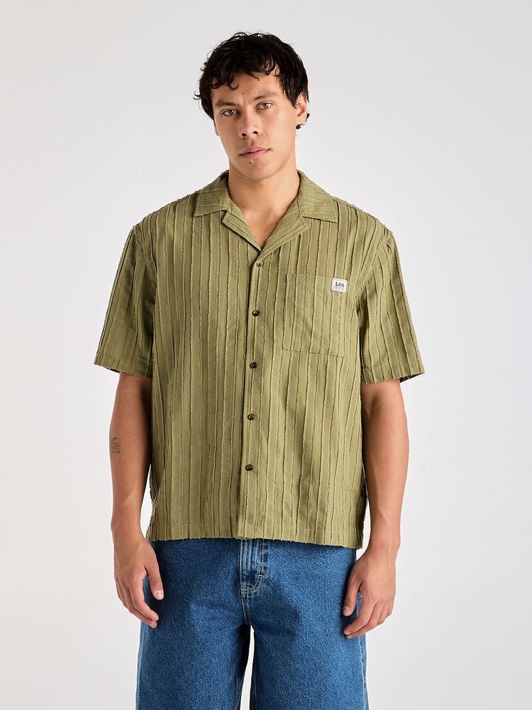 Box Holiday Shirt - Moss Stripe - Chillis & More NZ