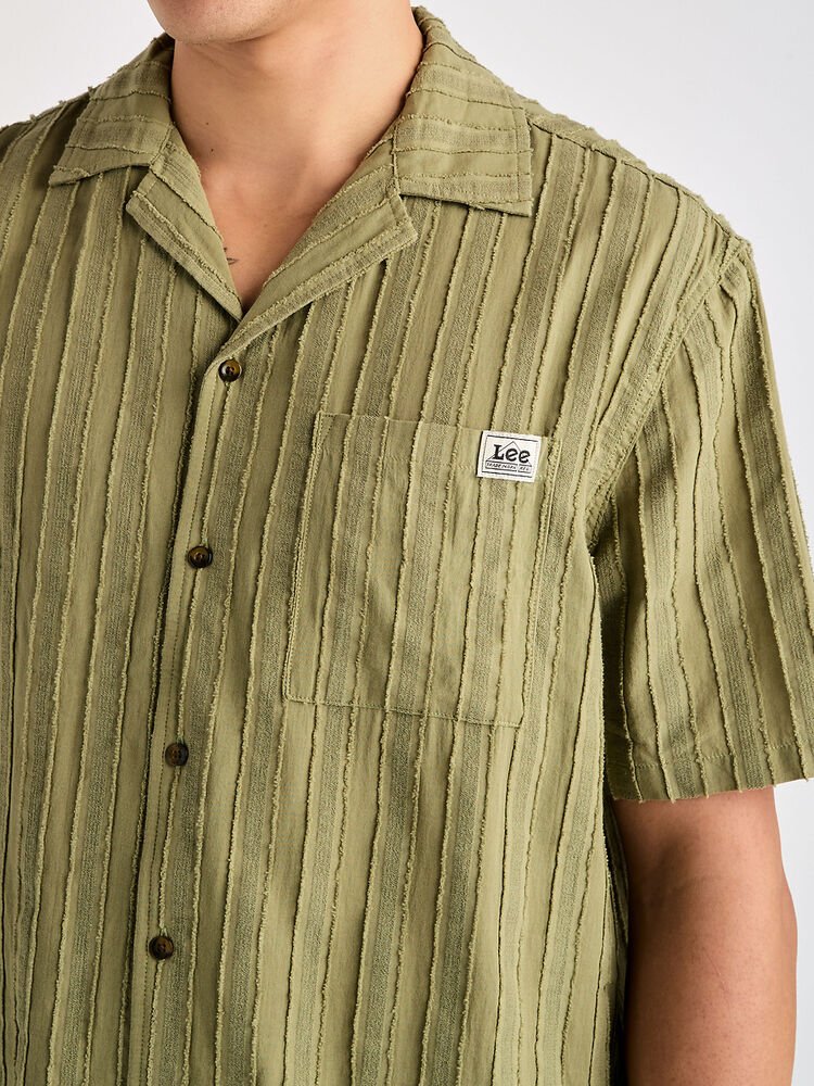 Box Holiday Shirt - Moss Stripe - Chillis & More NZ