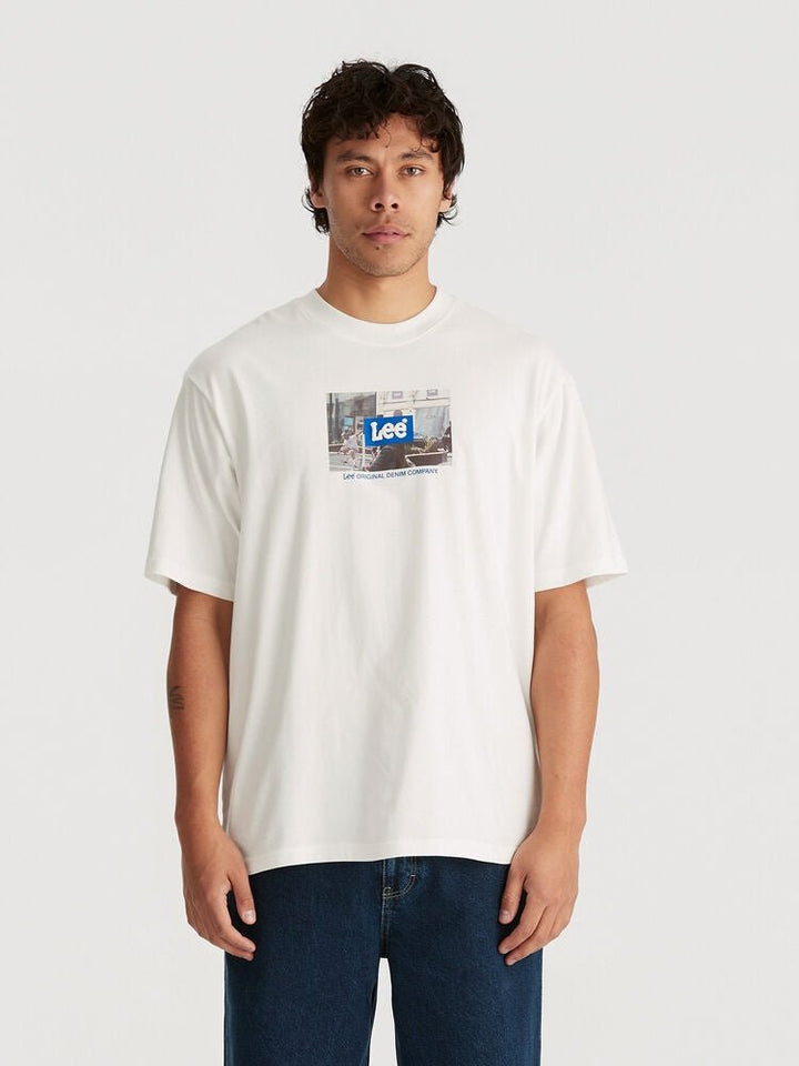 Box Logo Baggy Tee - Vintage White - Chillis & More NZ