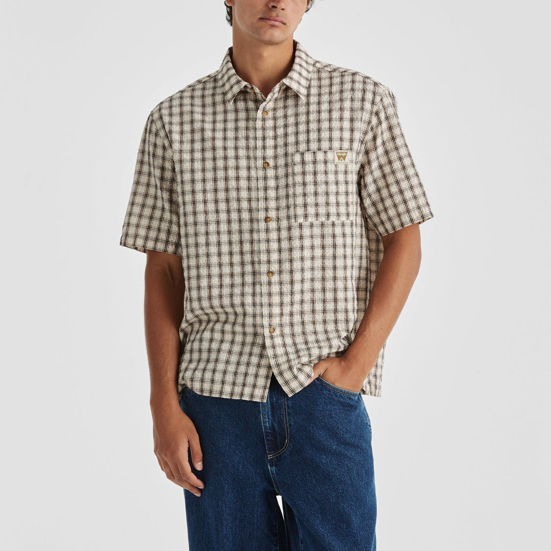 Boxcar Shirt - Tan Check - Chillis & More NZ