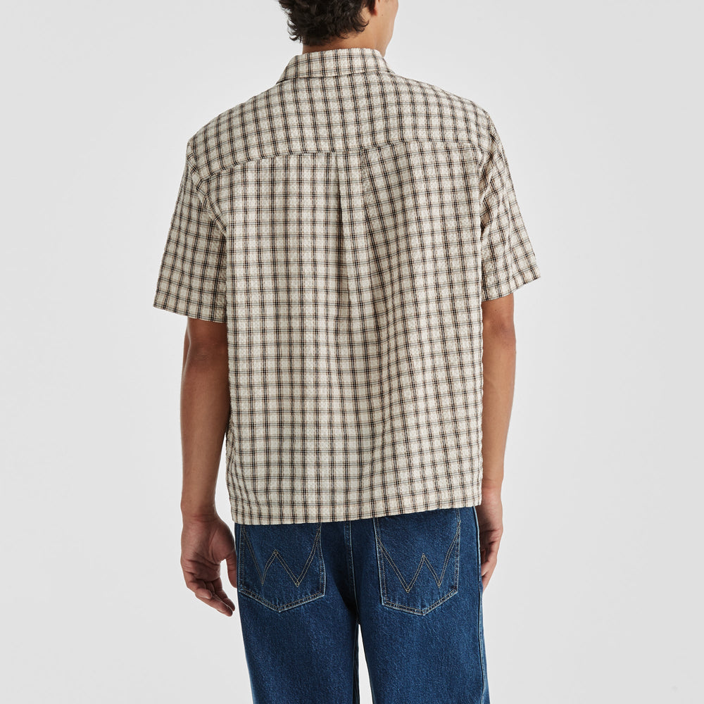 Boxcar Shirt - Tan Check - Chillis & More NZ