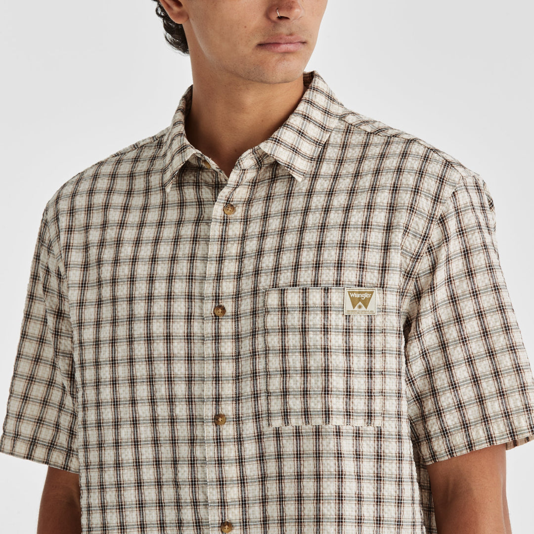 Boxcar Shirt - Tan Check - Chillis & More NZ