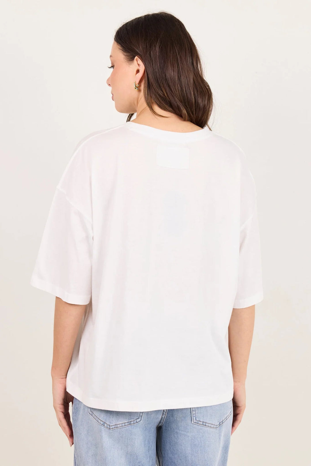 Boyfriend White Oversized Tee - Chillis & More NZ