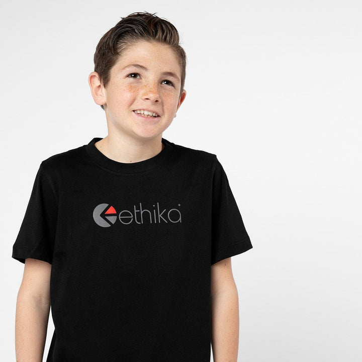 Boys Ethika Logo Tee - Black - Chillis & More NZ