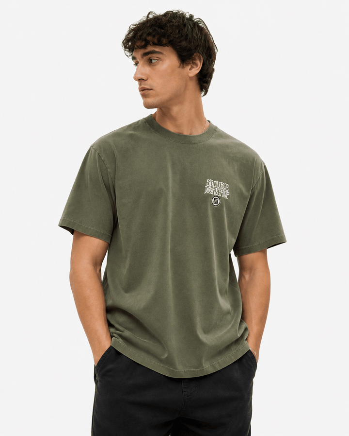 Built Tough T-Shirt - Overdye Blackforest - Chillis & More NZ