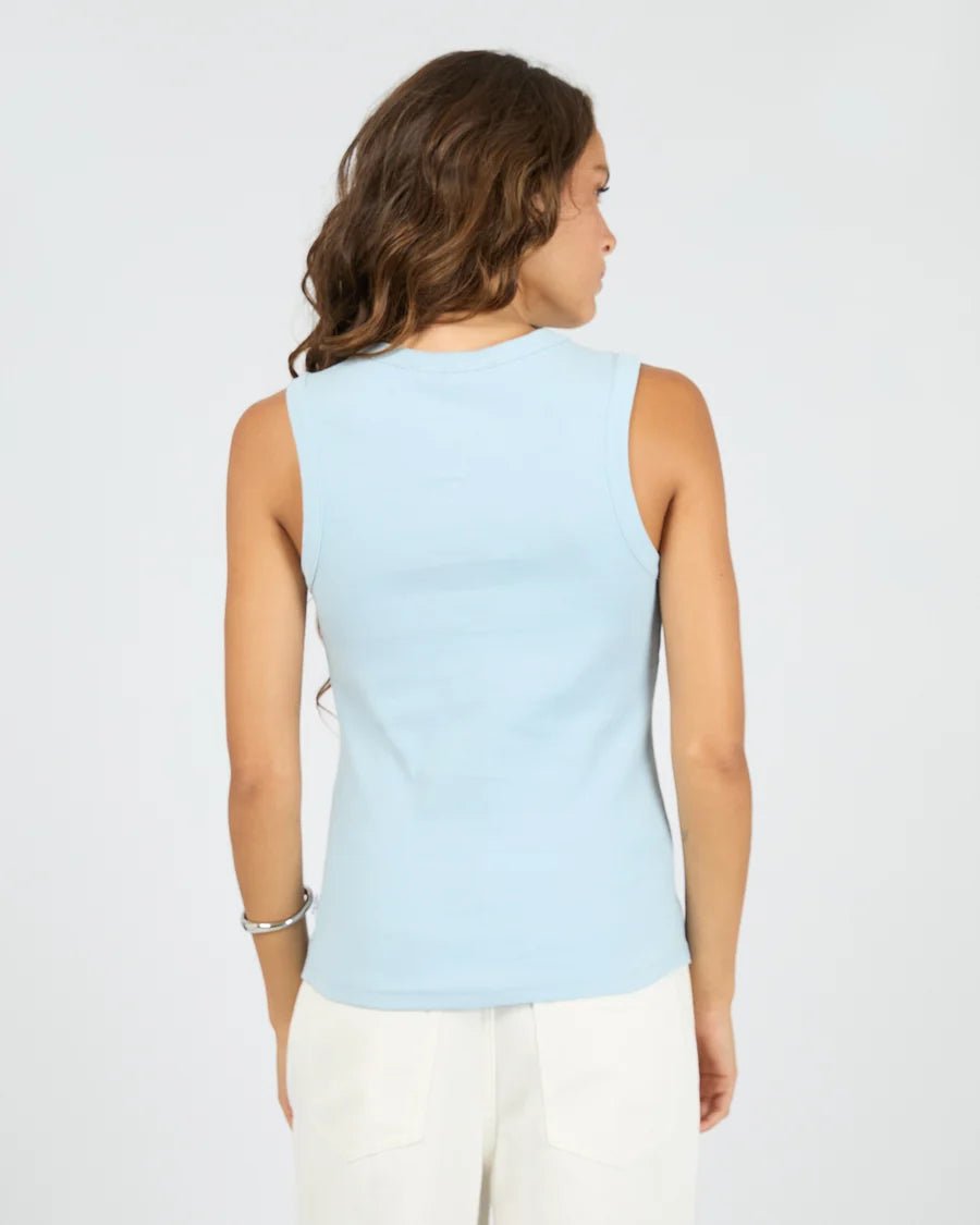 Button Up Tank - Light Blue - Chillis & More NZ