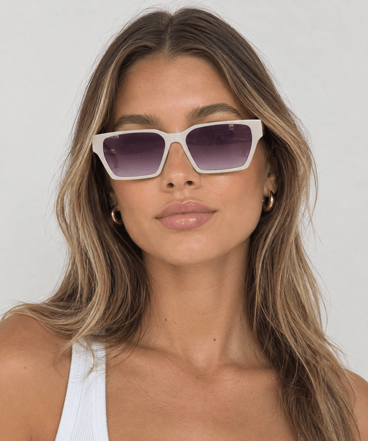Carnage Ivory w Purple Sunglasses - Chillis & More NZ