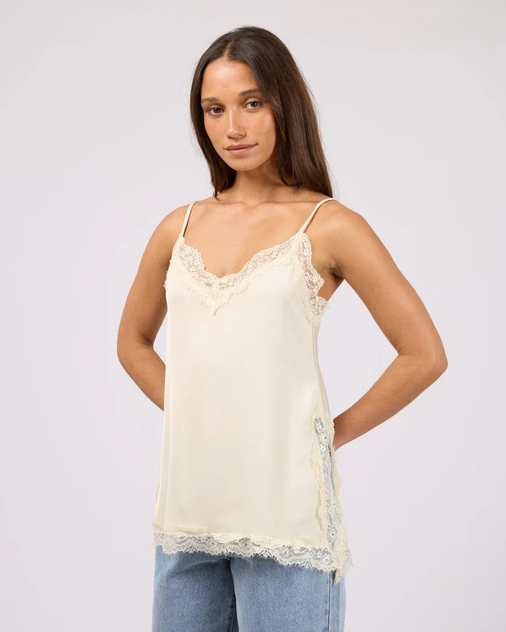 Carter Lace Trim Cami - Pearl - Chillis & More NZ