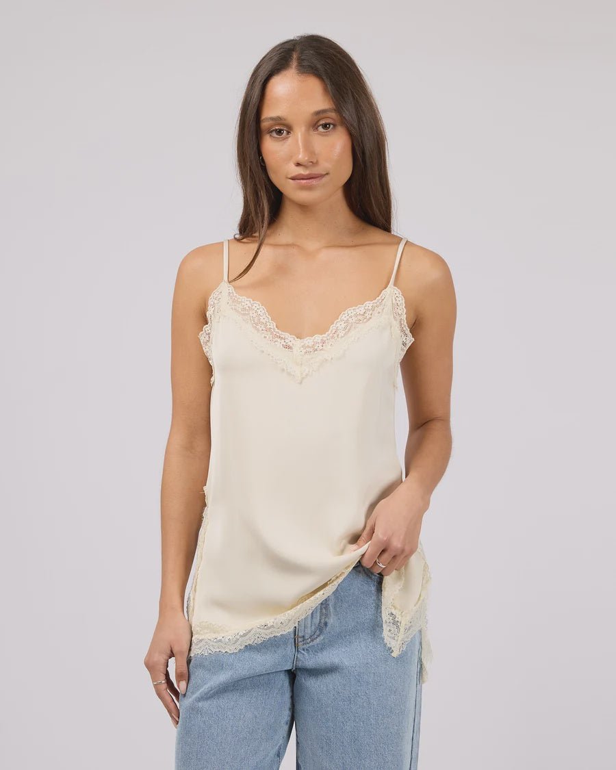 Carter Lace Trim Cami - Pearl - Chillis & More NZ
