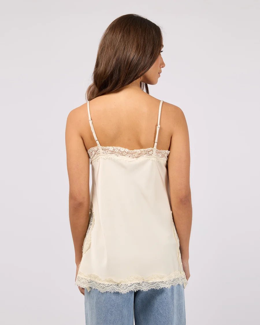 Carter Lace Trim Cami - Pearl - Chillis & More NZ