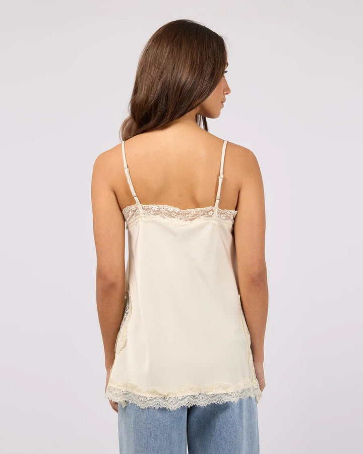 Carter Lace Trim Cami - Pearl - Chillis & More NZ