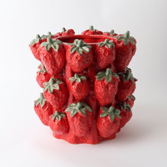 Ceramic Strawberry Vessel Vase - Chillis & More NZ