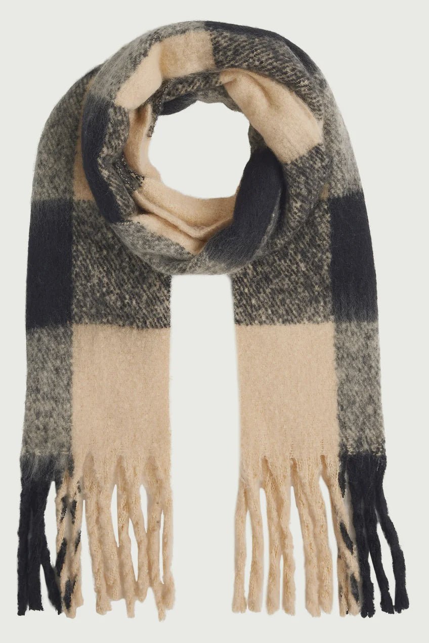 Check Scarf 2 - Tone - Black - Chillis & More NZ