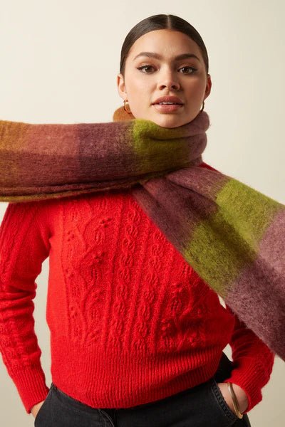 Check Scarf - Porto Red - Chillis & More NZ