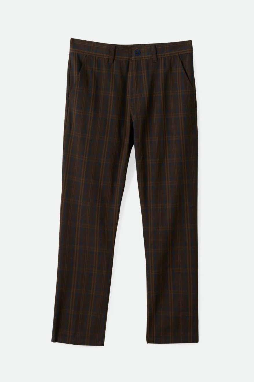 Choice Chino Pant - Brown/Blue Plaid - Chillis & More NZ