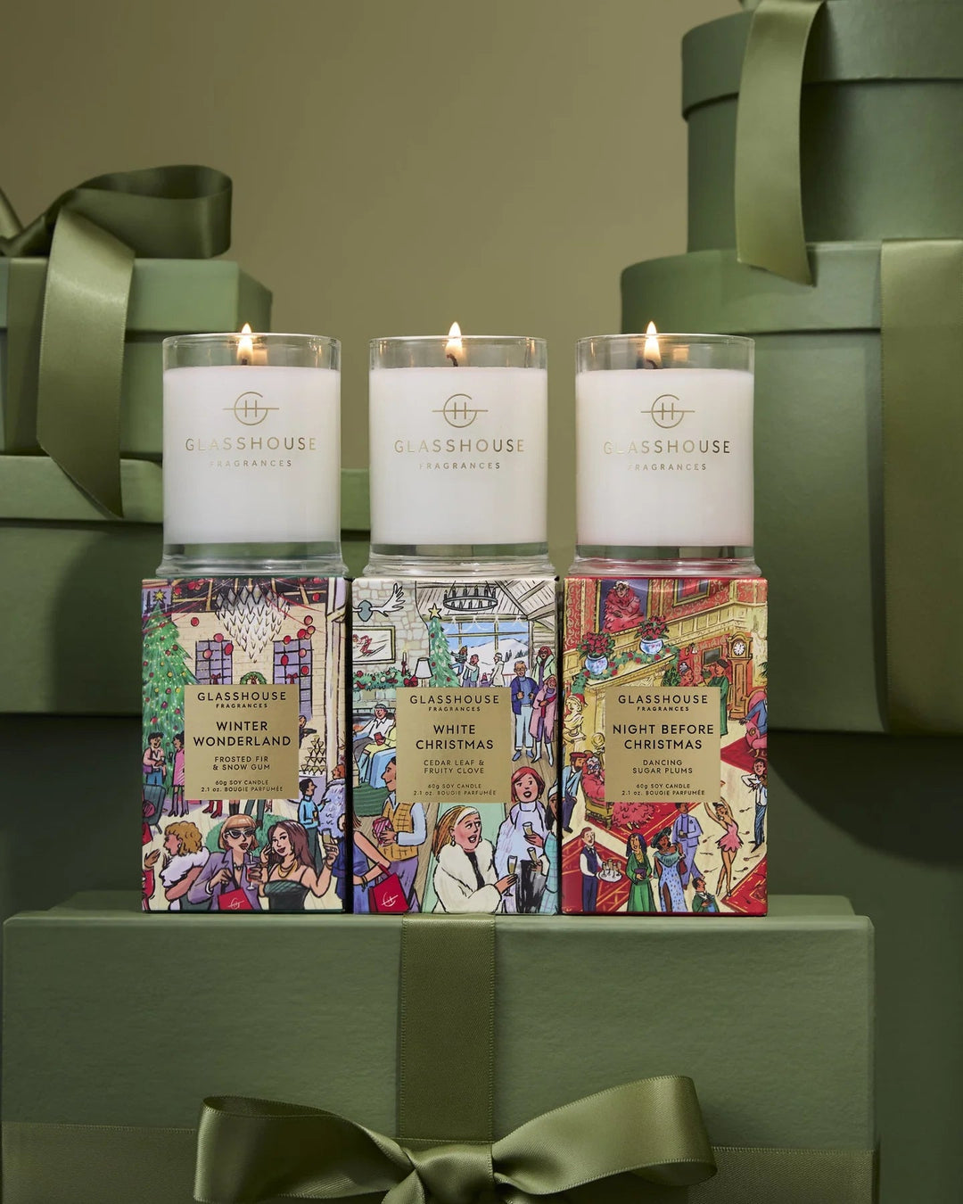 Christmas Trio - 3 X 60g Christmas Candles X26 - Chillis & More NZ