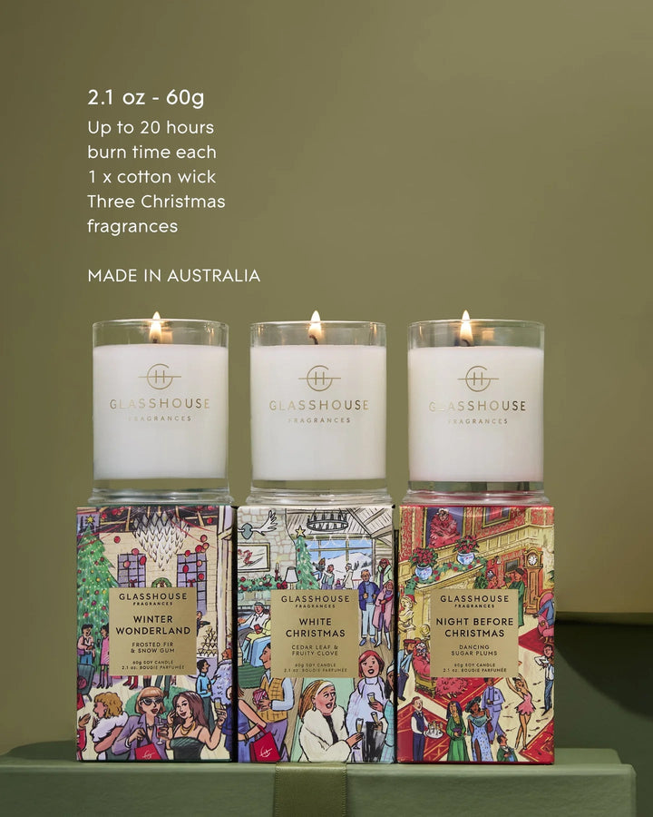 Christmas Trio - 3 X 60g Christmas Candles X26 - Chillis & More NZ