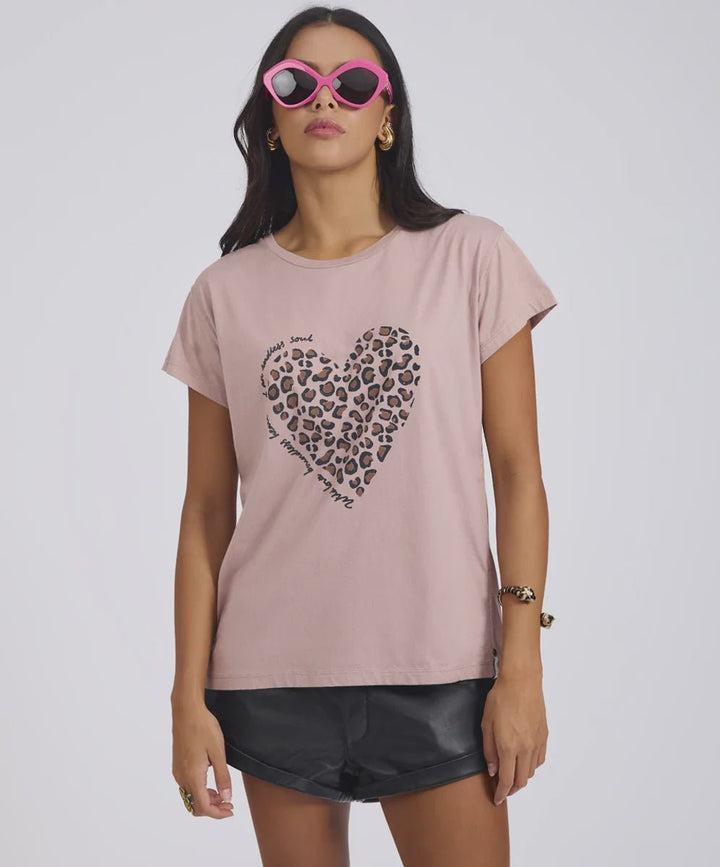 Classic Animal Heart Tee - Tea Rose - Chillis & More NZ