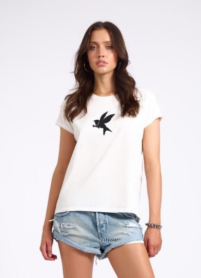 Classic Bird Tee - White - Chillis & More NZ