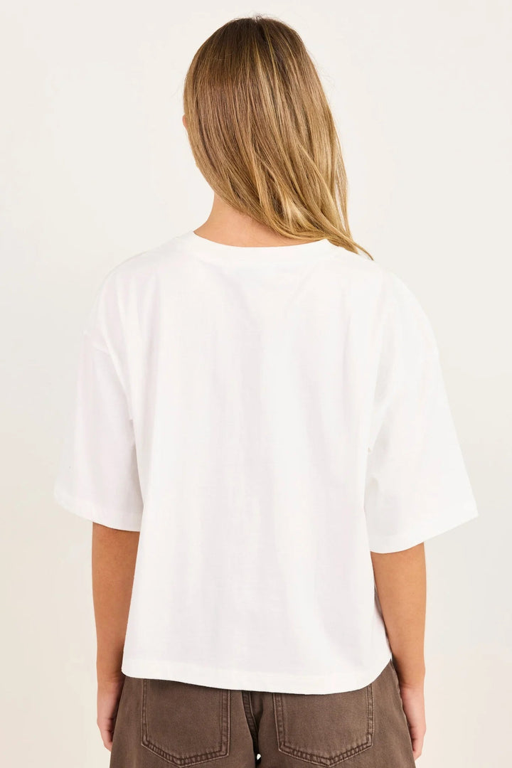 Cohesion White Oversized Boxy SS Tee - Chillis & More NZ