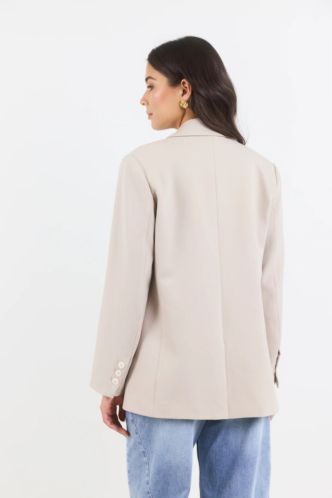 Confine Taupe Buttoned Sleeve Blazer - Chillis & More NZ
