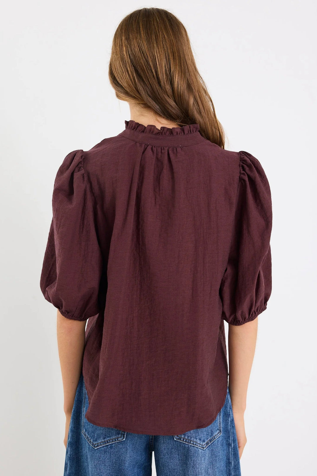 Continuance Chocolate Semi Sheer High Neck Top - Chillis & More NZ