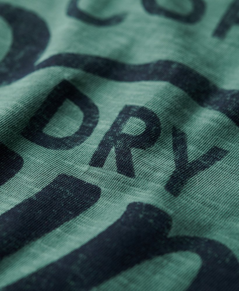 Copper Label Script Tee - Drius Green Slub - Chillis & More NZ