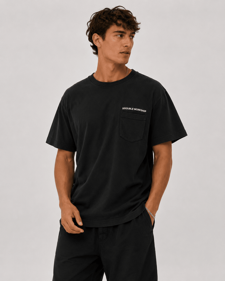 Country Text Heavy WT T-Shirt - Overdye Black - Chillis & More NZ