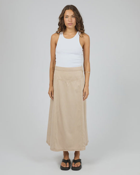 Cove Maxi Skirt - Beige - Chillis & More NZ
