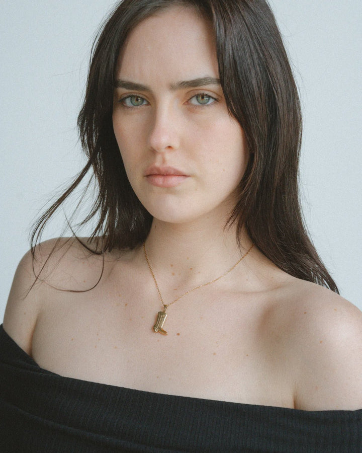Cowboy Boot Necklace - Gold - Chillis & More NZ