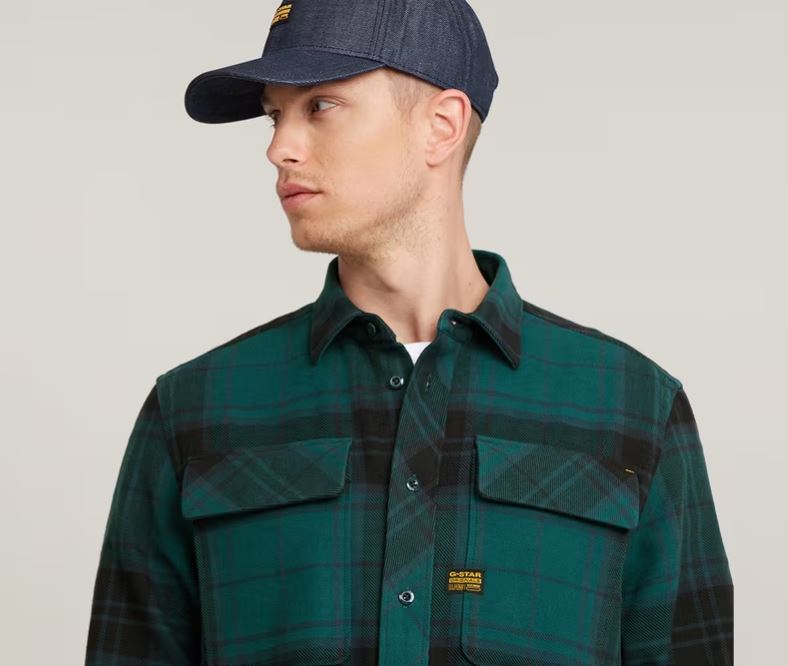 CPO Regular Shirt L/S - Bright Billet Green Luke Check - Chillis & More NZ