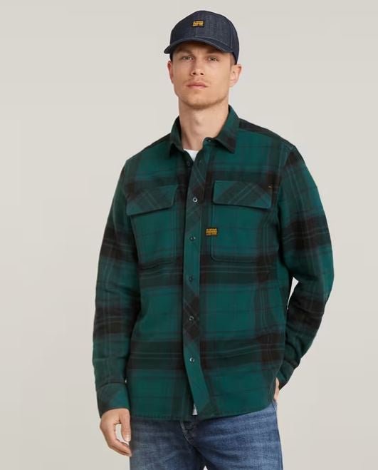 CPO Regular Shirt L/S - Bright Billet Green Luke Check - Chillis & More NZ