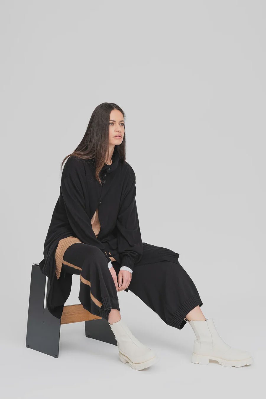 Cropt Contentment Pant - Black/Toffee - Chillis & More NZ