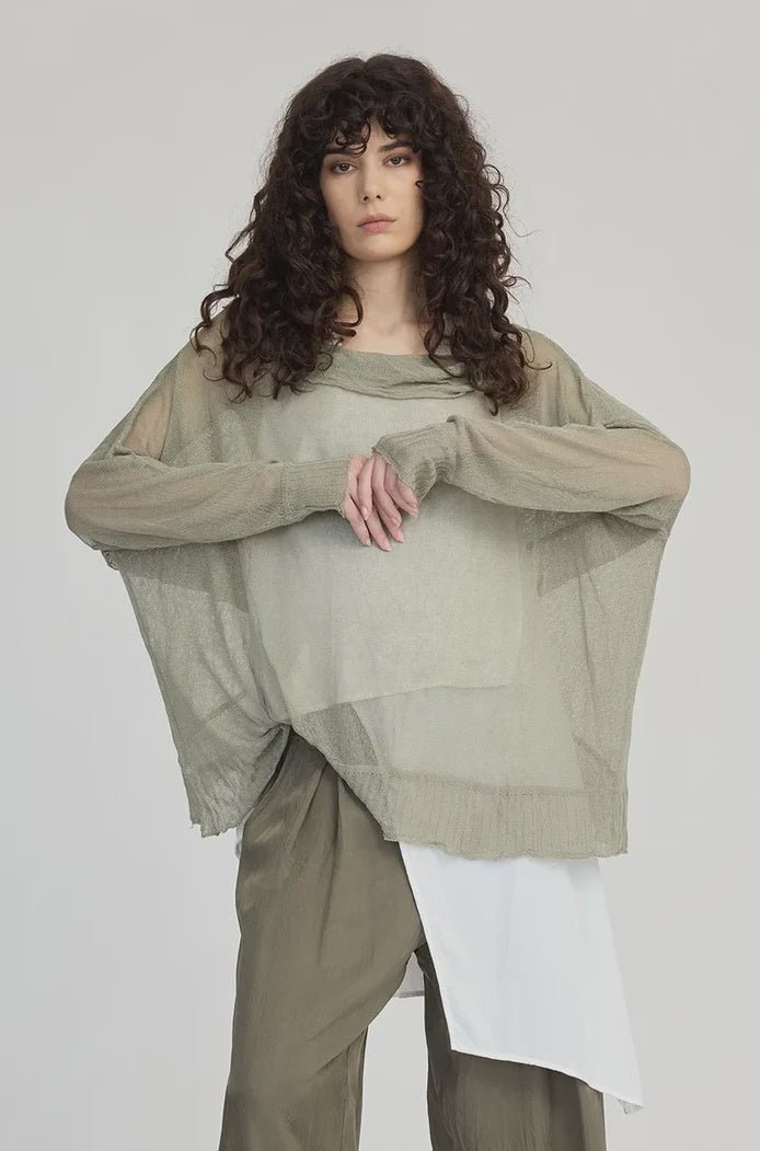 Crossed Sweater - Moss Green - Chillis & More NZ