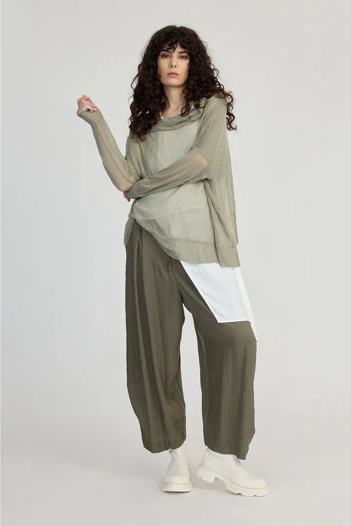 Crossed Sweater - Moss Green - Chillis & More NZ