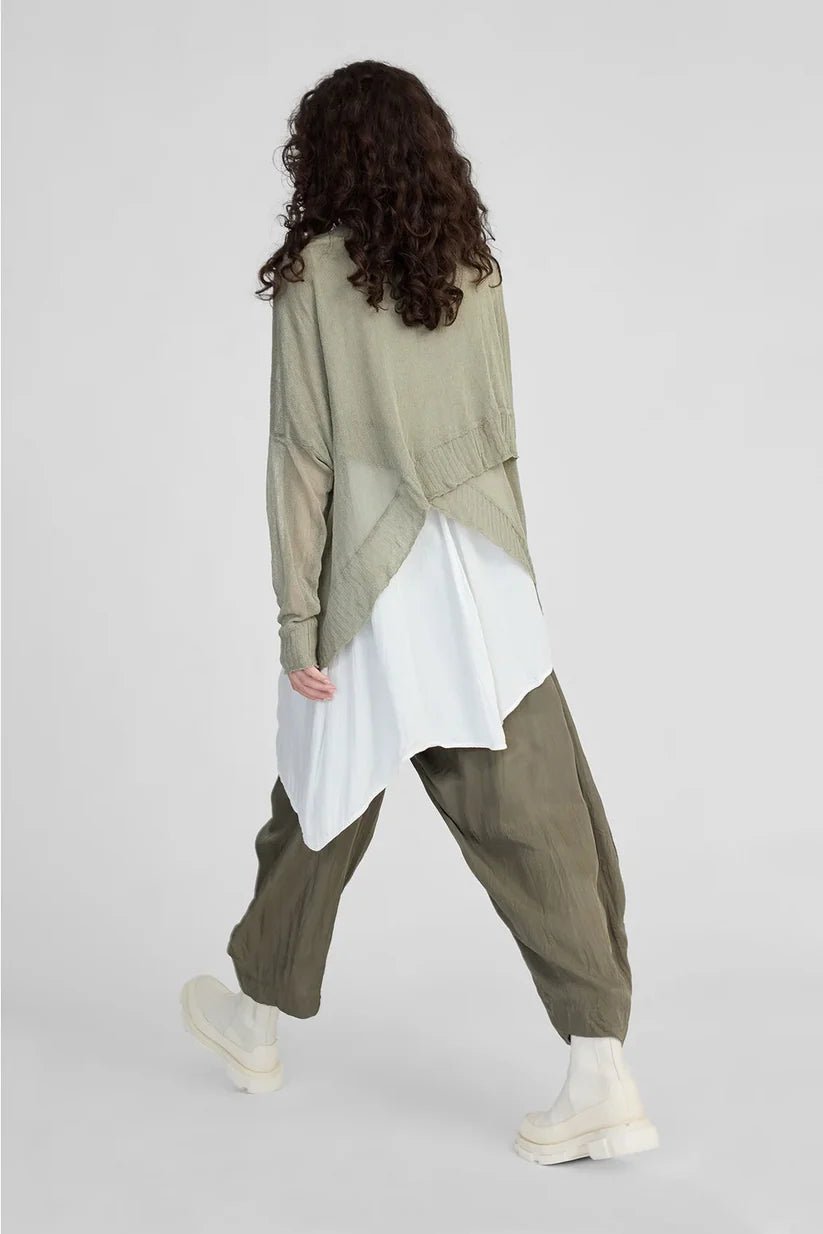 Crossed Sweater - Moss Green - Chillis & More NZ